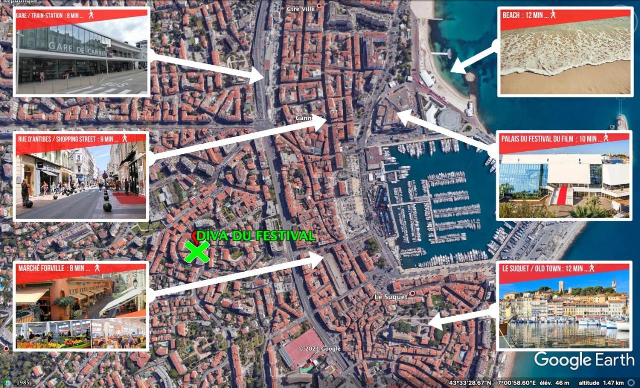 La Diva Du Festival - 10 Mn A Pied Palais & Plages - Cosy & Calme - Clim - Wifi Cannes Bagian luar foto