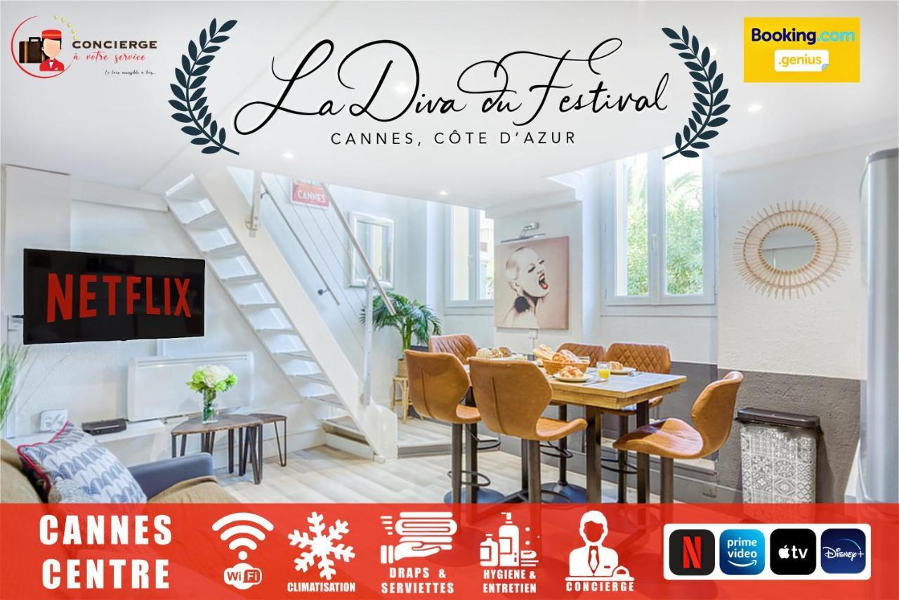 La Diva Du Festival - 10 Mn A Pied Palais & Plages - Cosy & Calme - Clim - Wifi Cannes Bagian luar foto